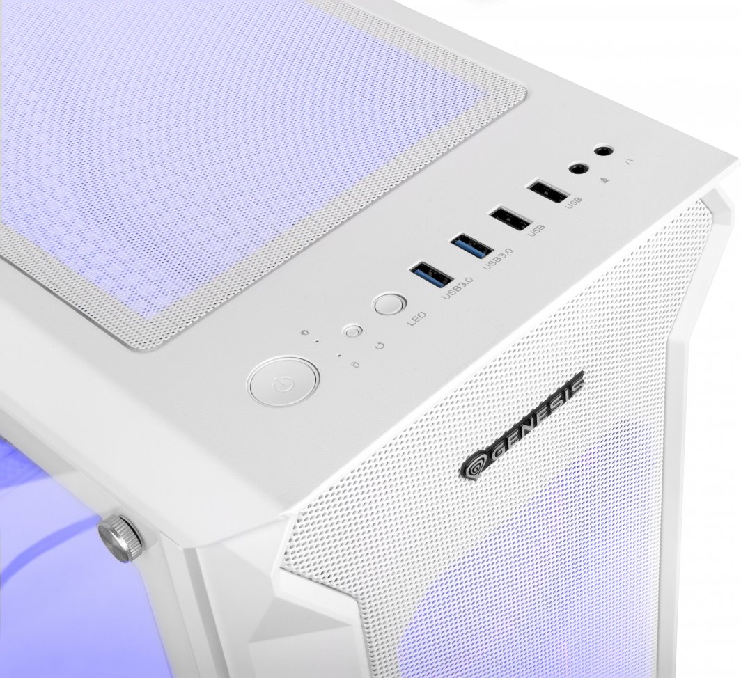 Куќиште за компјутер Genesis Irid 505 ARGB V2, бела боја