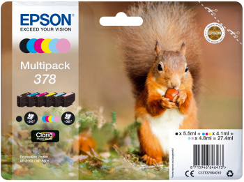 Ngjyrë për printer Epson Multipack 378 Claria Photo HD, 6 ngjyra, 600 faqe