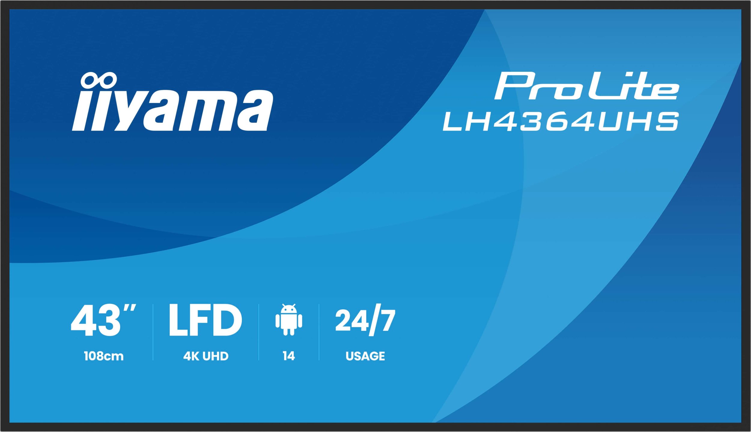 Monitor profesional Iiyama LH4364UHS B1AG, 43", 4K UHD, 500 cd m², i zi