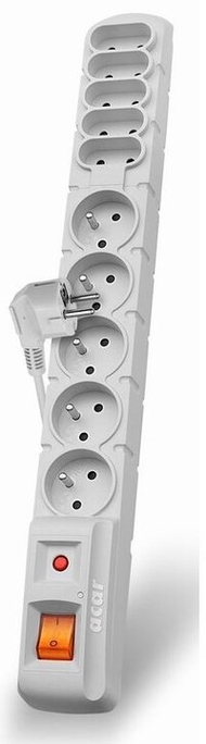 Paneli i shpërndarjes Solarix ACAR S10, 3m, 5 + 5 pozicione, me ndërprerës, i bardhë