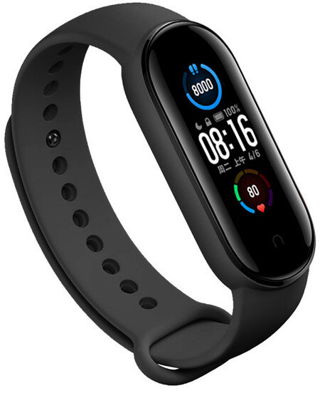 Силиконски ремен EPICO за Xiaomi Mi Band 5, црн