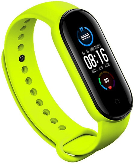 Силиконски ремен EPICO за Xiaomi Mi Band 5, зелен