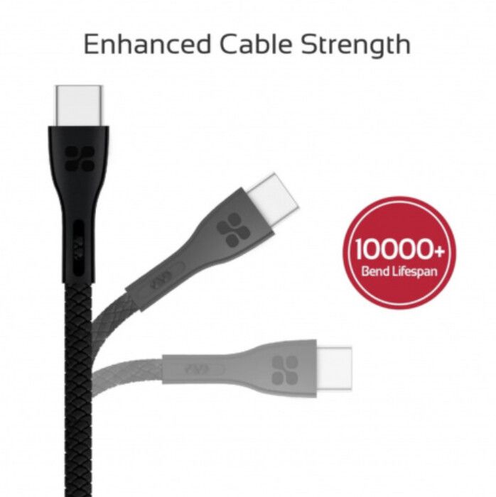 Kabllo Promate PowerBeam USB-C - USB-A, 1,2m, e zezë