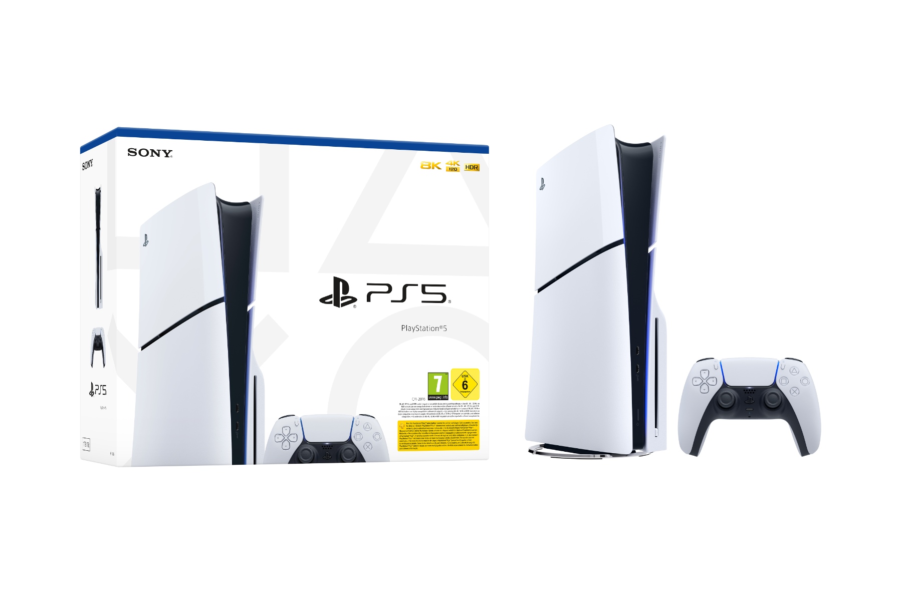 Konzolë Sony PlayStation 5 Slim Blu-Ray, i bardhë