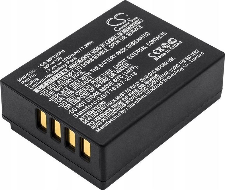 Bateri kamerë Cameron Sino NP-W126 NP-W126S, 1020mAh, Li ion, e zezë