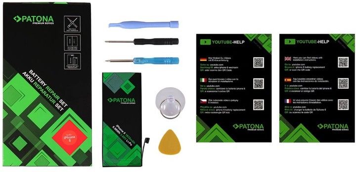 Bateri Patona për iPhone 8, 1822mAh, 3.82V, Li-Pol + mjete për zëvendësim