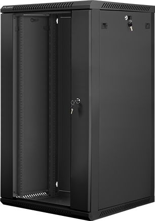 Kabinet rrjeti muror Lanberg WF01-6622-10B, 19", 22U, i zi