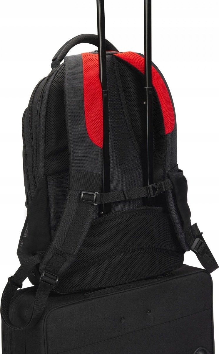 Çantë shpine DICOTA Seeker II D32119, për laptop, poliestër rPET, e zezë me të kuqe
