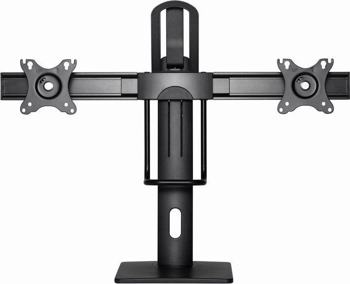 Stendë tavoline për monitorë Gembird MS-D2-01, për 2 monitorë 17" 27", VESA 75x75 100x100, e zezë
