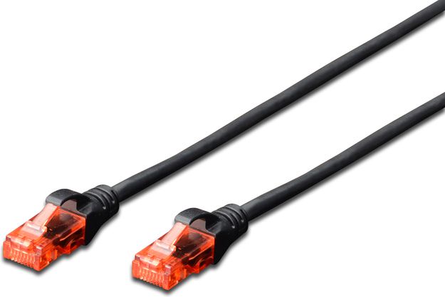Kabllo rrjeti Digitus RJ45 U/UTP, Cat6, 3.00m, e zezë 