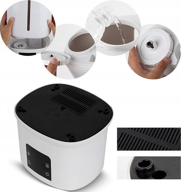 Lagështues ajri Carruzzo, 6.5L, pastrues me jonizues dhe aromaterapi, i bardhë