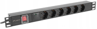 Prizë rryme rack Lanberg PDU, 6x Schuko, 19", 2m, e zezë