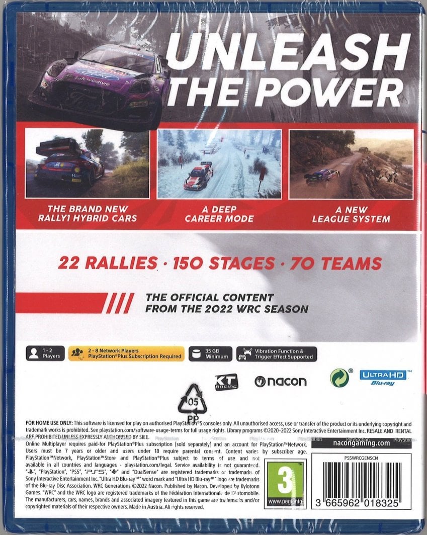 Игра PS5 WRC Generations, рели трки, реалистична симулација