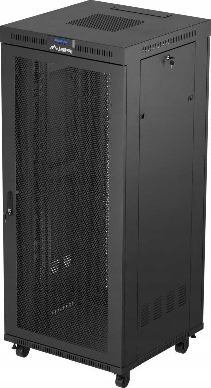 Kabinet rack 19" Lanberg FF01, 37U, 800x800 mm, me derë rrjete, i zi