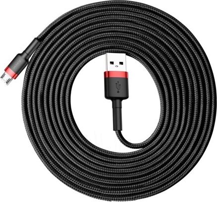 Kabllo Baseus (CAMKLF-H91) USB-A - microUSB, 3m, e zezë