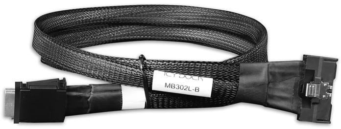 Kabllo ICY DOCK MCIO 8i SFF-TA-1016 në 2x Oculink 4i SFF-8611, PCIe 4.0, NVMe Tri-Mode, e zezë