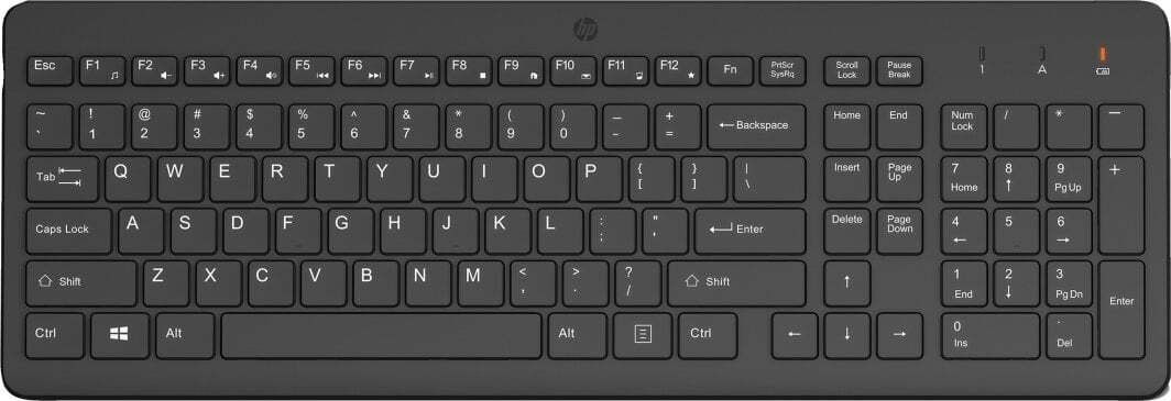 Tastierë wireless HP 225, 2.4 GHz, layout nordik, e zezë
