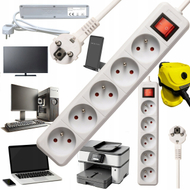 Електрична лента Bounn, 5 приклучници, 3 m, 16A, бела