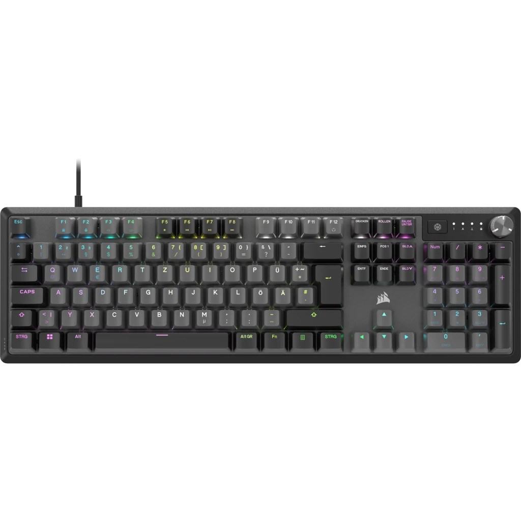 Tastierë për lojëra Corsair K70 RGB CORE, QWERTZ, e hirtë