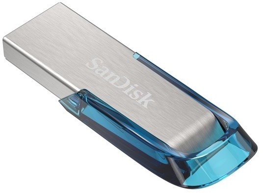 USB SanDisk Ultra Flair - 64GB, e kaltër/hirtë