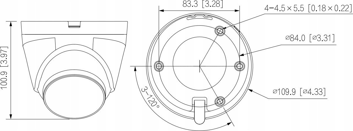 Kamerë IP dome Dahua IPC-HDW1439V-A-IL, 4 Mpx, lentë 2.8mm, e bardhë