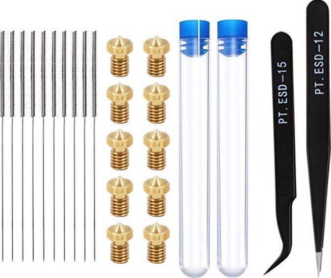 Сет за одржување на млазница за 3D печатач Oem E3D, 0.4 mm, металик