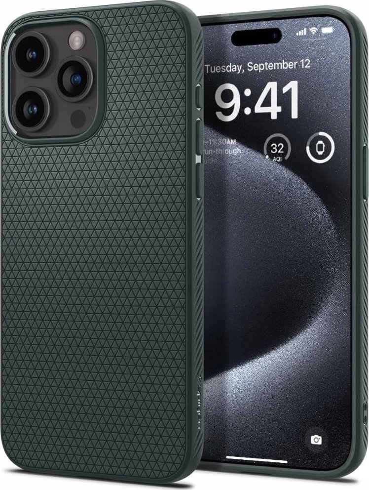 Mb├½shtjell├½s telefoni Spigen Liquid Air, p├½r iPhone 16 Pro Max, TPU, Abyss Green