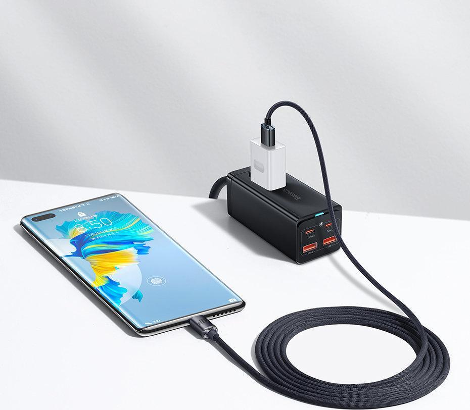 Kabllo USB Baseus Crystal Shine, USB A në USB C, 2 m, e vjollcë