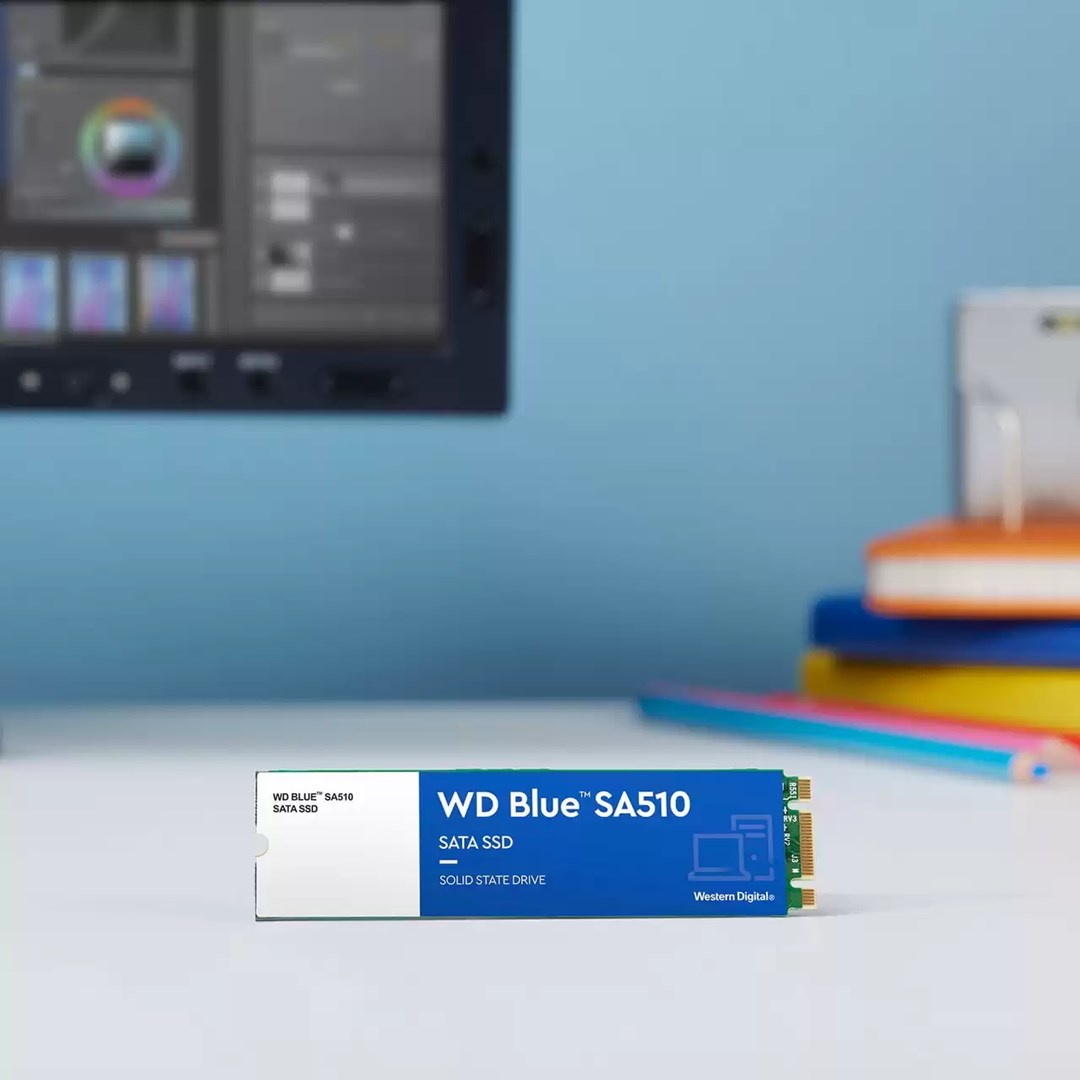 Disk SSD WD Blue SA510, M.2, 500GB, SATA III, i kaltër