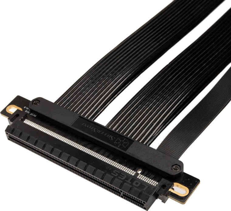 Kabllo riser SilverStone RC05, PCIe 4.0 x16, 220mm, e zezë