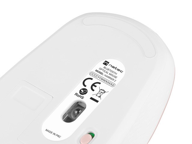 Maus Natec Harrier 2, USB 2.0, rozë, i bardhë