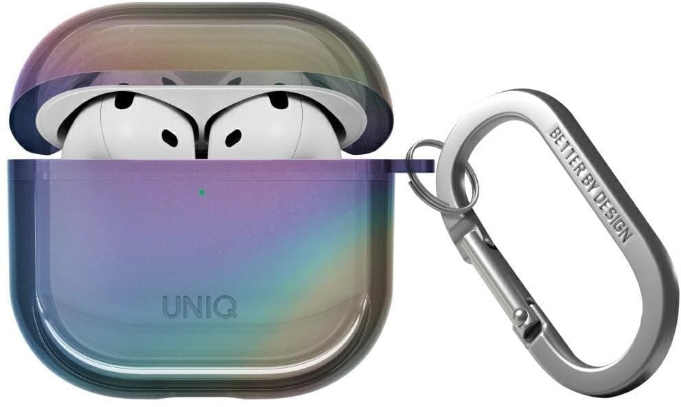 Заштитна кутија Uniq Iridescia за AirPods 4, со каишка, повеќебојна