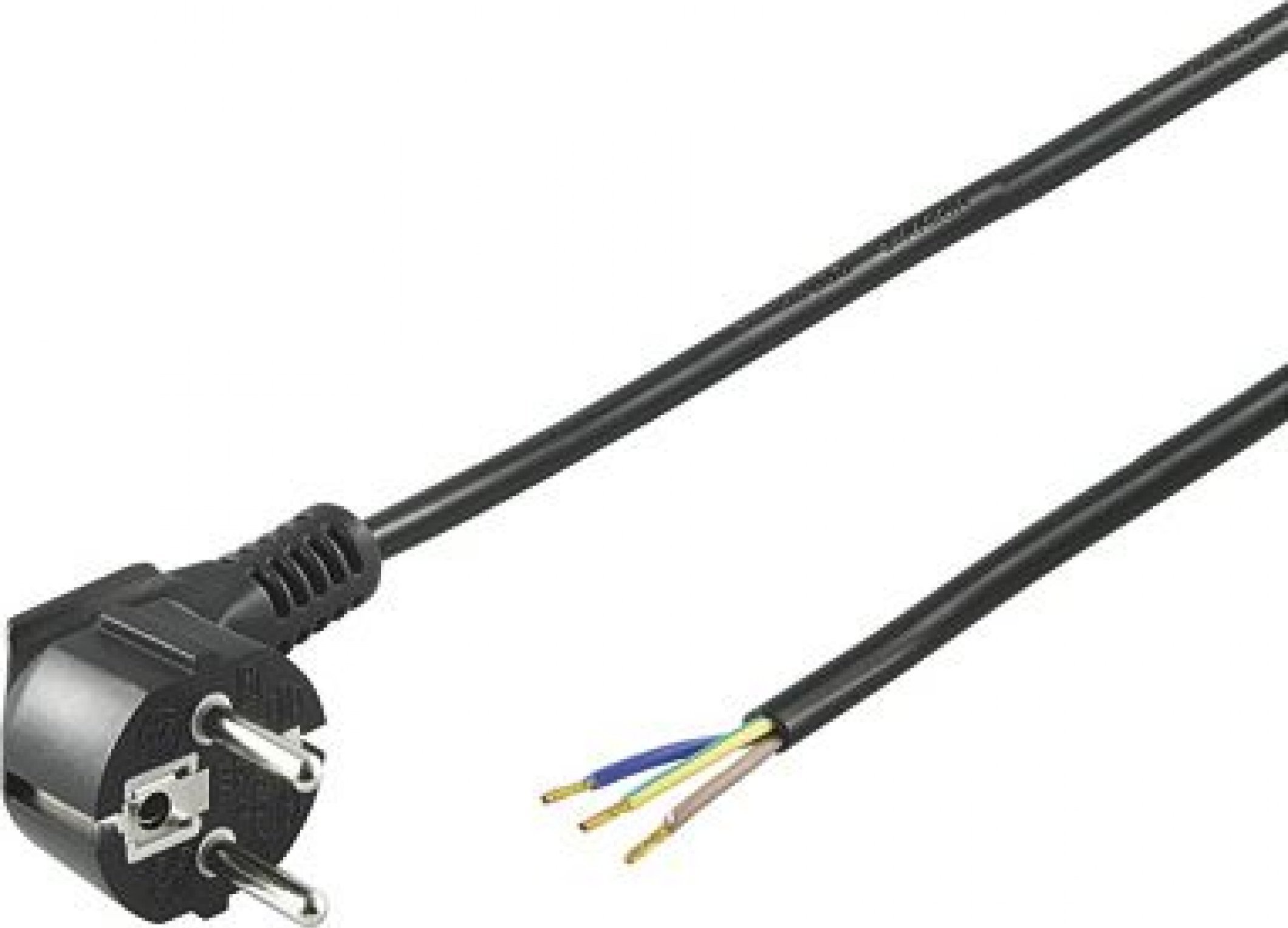 Kabllo rryme PremiumCord Flexo, 230V, 2m, me prizë këndore, i zi