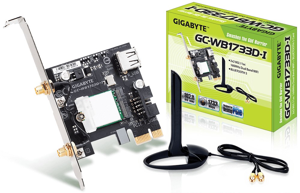Përshtatës Wi-Fi Gigabyte WB1733D-I, 1733Mbps, PCI Express, i zi