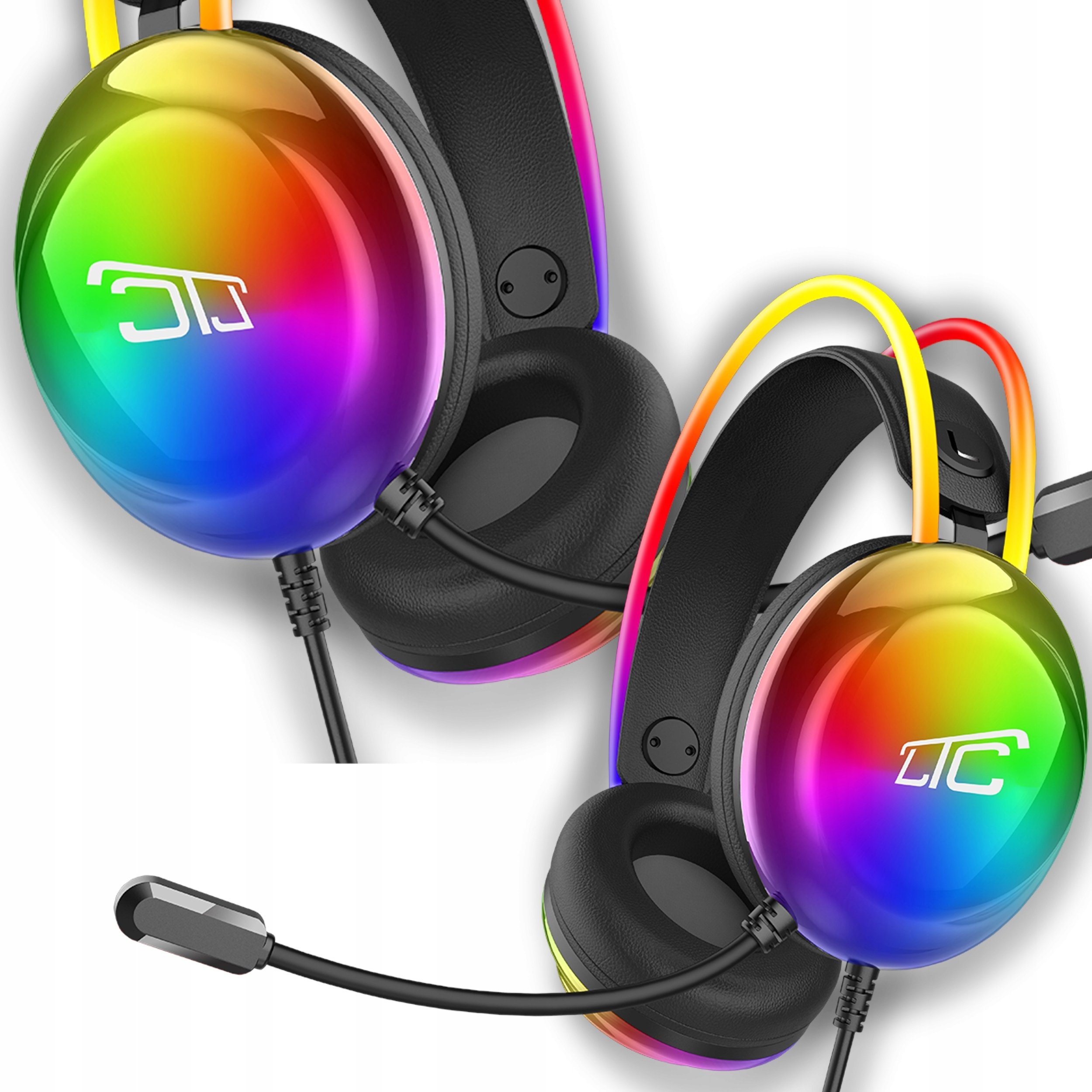Kufje gaming in ear Ltc Ltc903, me mikrofon, RGB, të zeza