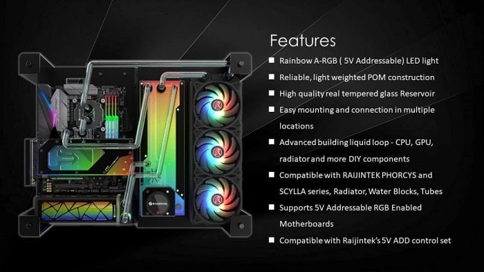 Rezervuar uji Raijintek ANTILA PURE R100B, 172.5mm, ARGB, i zi