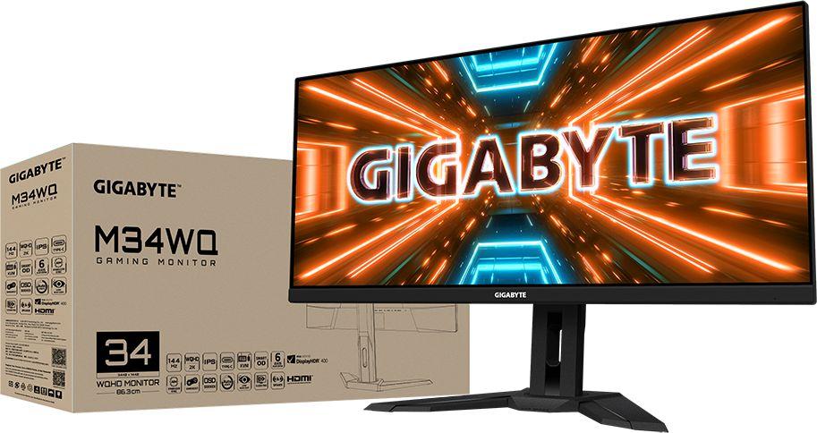 Monitor Gigabyte M34WQ KVM, 34'', 144Hz, Class G, 3440 x 1440 (UWQHD, IPS, i zi
