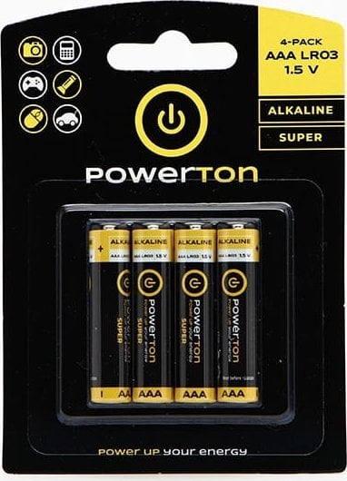 Алкални батерии GP Powerton, AAA, 1.5V, сет 4 парчиња