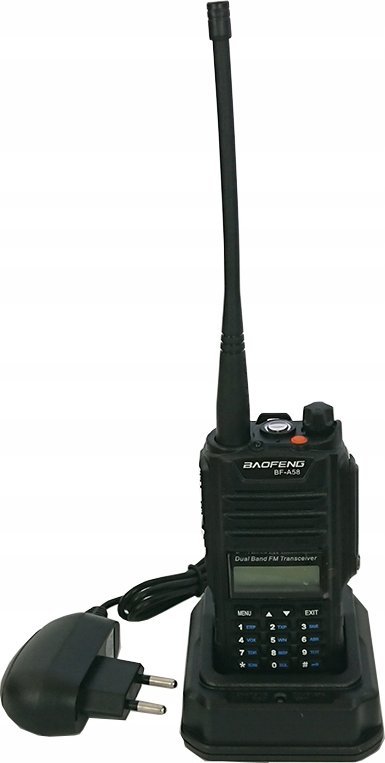 Walkie talkie Baofeng BF A58, distancë deri 10 km, bateri 1800 mAh, i zi