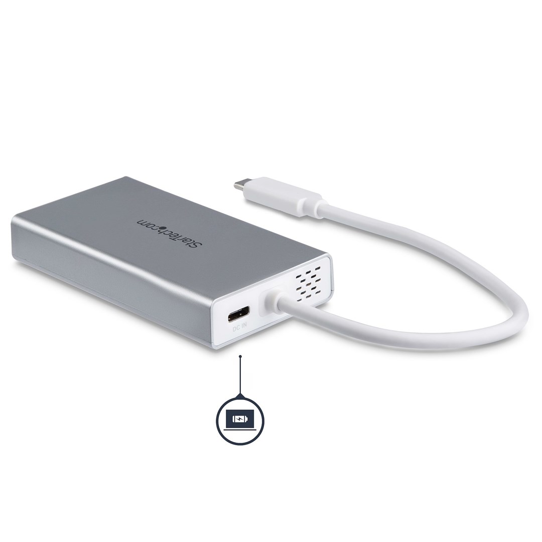 Përshtatës StarTech USB-C Multiport, HDMI/RJ45/2x USB-A, i hirtë