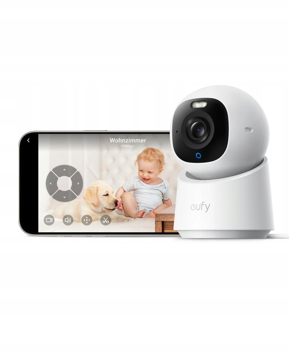 Внатрешна камера Eufy Indoor Camera E30, 4K UHD, WiFi, бела