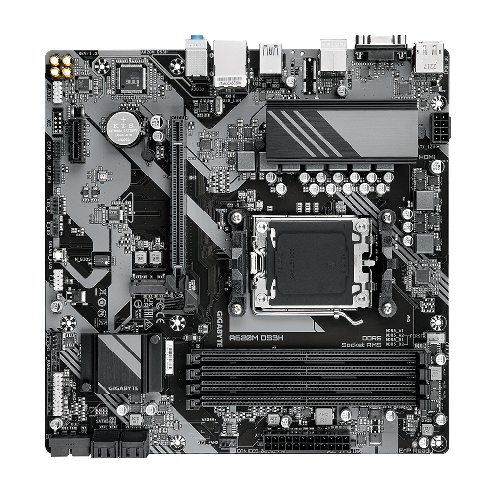 Pllakë amë Gigabyte A620M DS3H (rev. 1.0), Micro-ATX, AM5, DDR5, e zezë