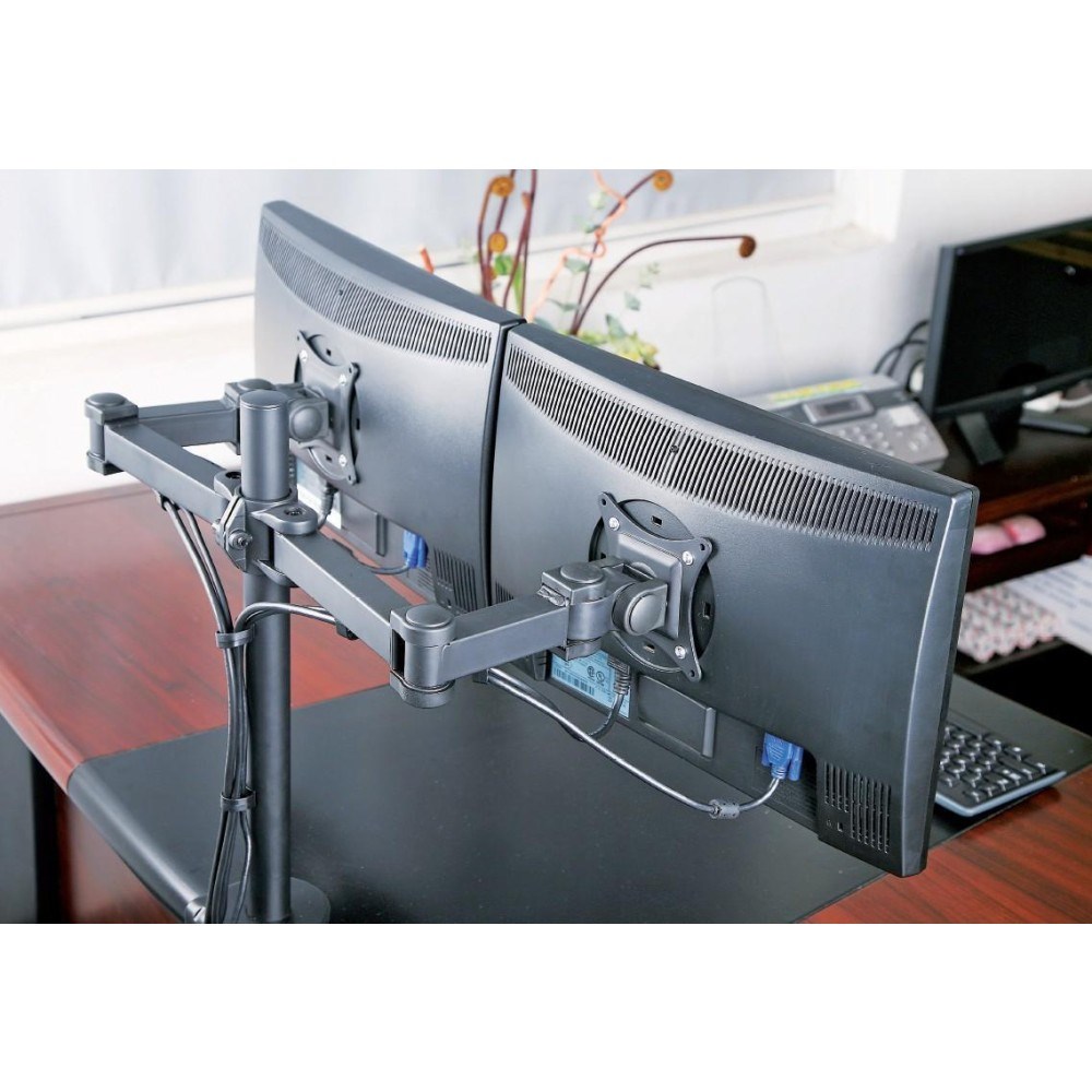 Mbajtëse tavoline për monitor Techly, 13"-27", VESA 100x100, e zezë