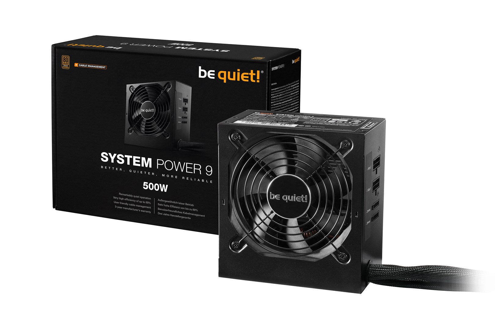 Furnizues me energji Be Quiet System Power 9, 500W, 80 PLUS Bronze, ATX, i zi
