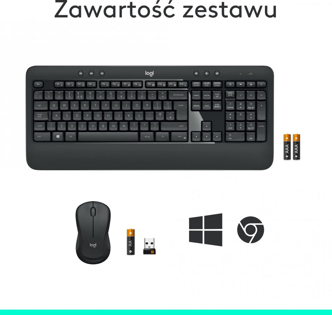Tastierë + Maus Logitech MK540 Advanced UK (920-008685),të zeza