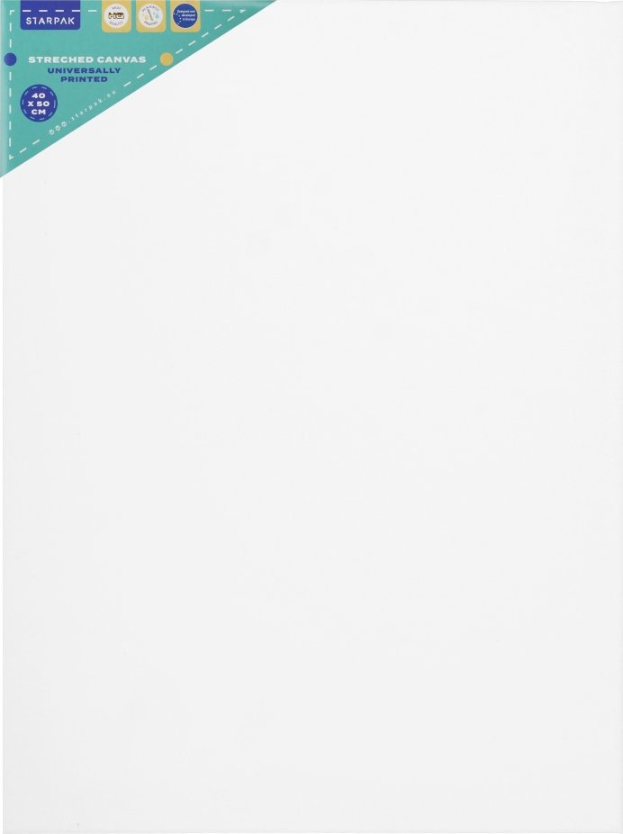 Kanavacë pikture Starpak, 40x50 cm, dru dhe pëlhurë, e bardhë