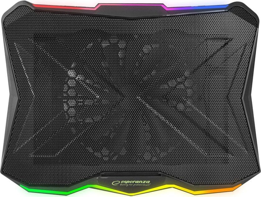 Ладилна подлога за лаптоп Еsperanza Gaming RGB XALOK EGC110, тивок вентилатор, RGB осветлување, црна
