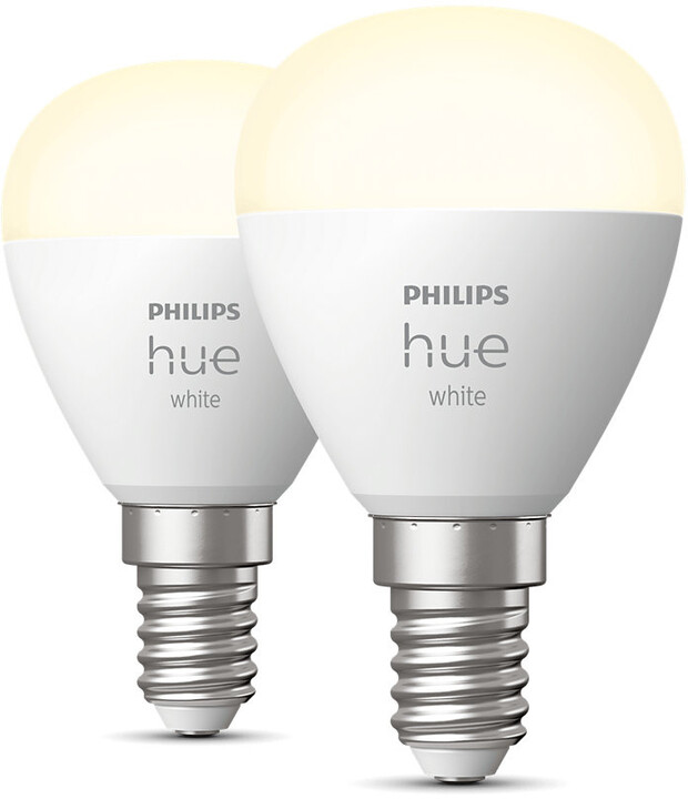 Set poç elektrik Philips Hue LED BT E14 5.7W 470lm 2700K P45, 2 copë, të bardhë