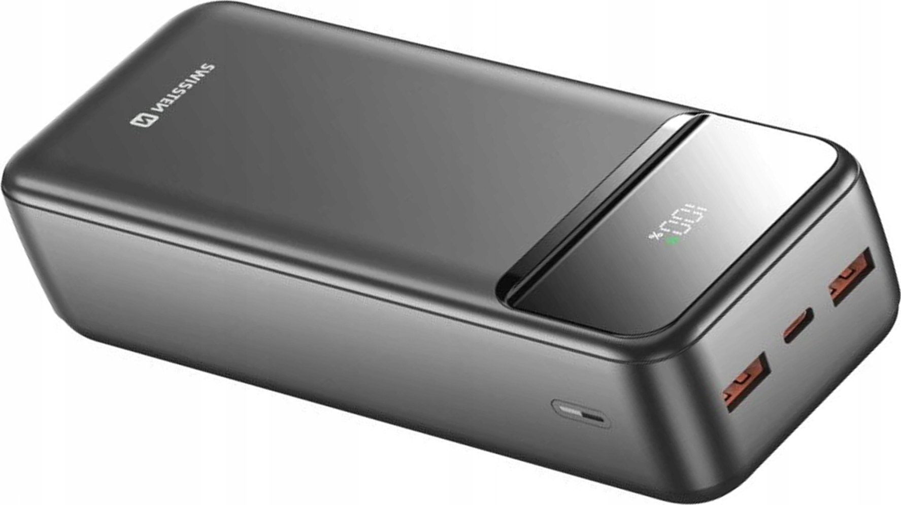 Powerbank Swissten Power Line 30000mAh, 22.5W, USB C dhe USB A, i zi, set 2 copë