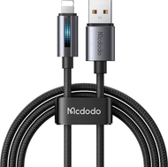 Kabllo USB Mcdodo CA-5660, USB-A në Lightning, 1.2m, me dritë LED, e zezë